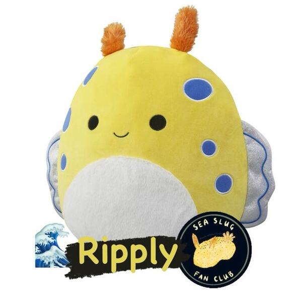 Squishmallows Original 14 in. Ripply Yellow Spotted Sea Slug Soft Stuffed Plush - Picture 1 of 9